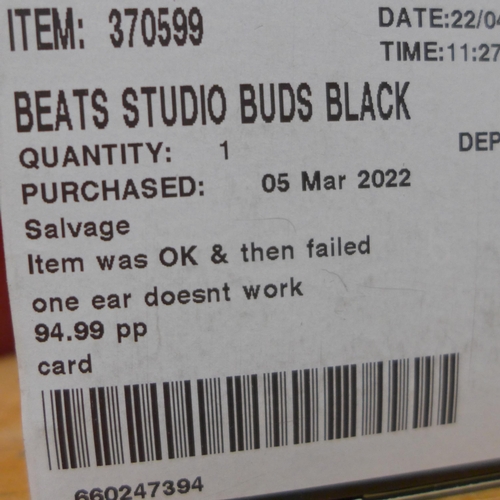 3097 - Beats Studio Ear Buds - Black  (253-51)  * This lot is subject to vat