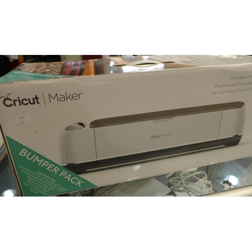 3108 - Cricut Maker Cutting Machine  , Original RRP £269.99 + vat(251-213)    * This lot is subject to vat