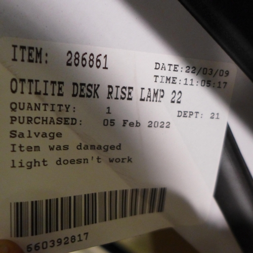 3126 - Ottlite Desk Rise Lamp 22 With Clock & 2.1A USB   (250A -69)  * This lot is subject to vat