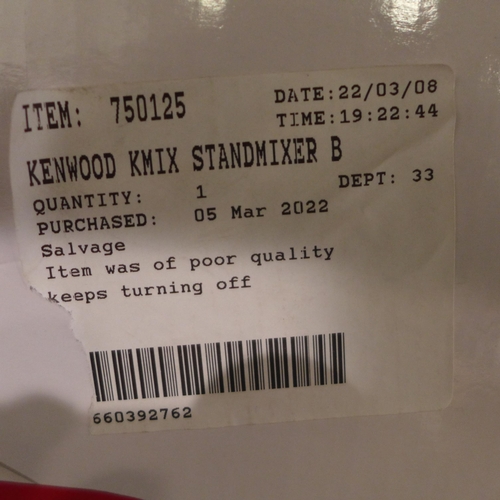 3132 - Kenwood Kmix Stand Mixer - KMX750AB Original RRP  £189.99 + vat  (250A -88)  * This lot is subject t... 