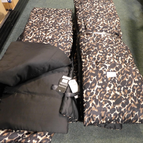 3136 - Six George Leopard Print & Black Scarves