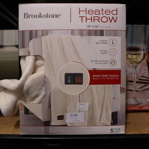 3148 - Brookstone Heated Throw  50 X 60