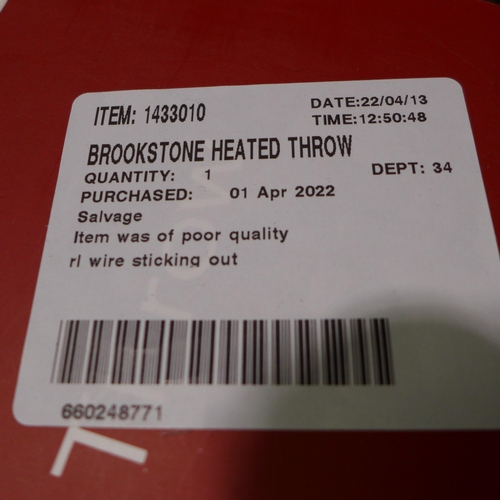 3148 - Brookstone Heated Throw  50 X 60