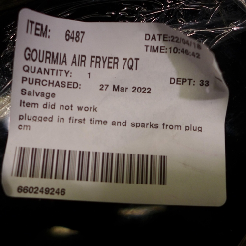 3153 - Gourmia Air Fryer 7Qt      (253-132)  * This lot is subject to vat