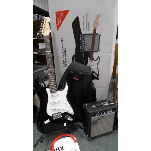 3180 - Fender Squier Electric Guitar Pack - Amp/Strap/Cable/Plec/Bag , Original RRP  £139.99 + vat  (250A -... 