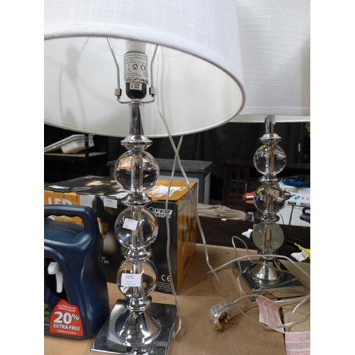 3192 - Pair of Crystal Table Lamps       (253-72)  * This lot is subject to vat