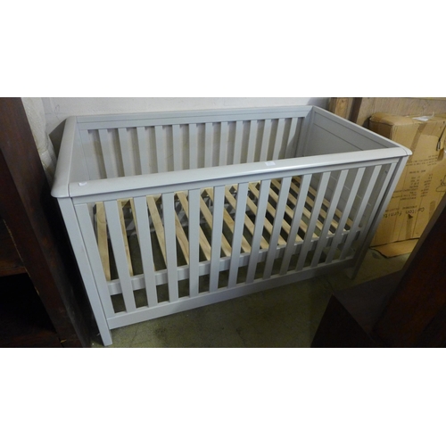 1710 - A grey painted cot bed