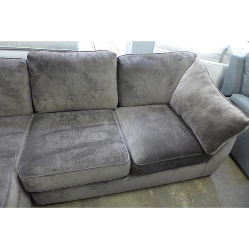 1522 - A Holmes earth upholstered LHF corner sofa with black oak feet - RRP £3099