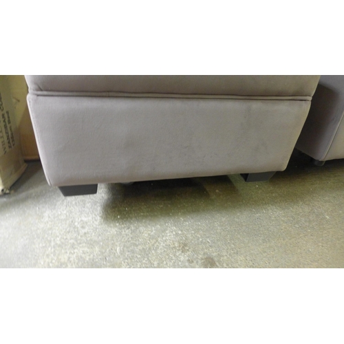 1537 - A mole grey velvet ottoman footstool