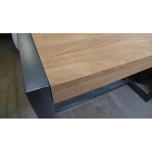 1571 - A Fire 2.0 oak and gunmetal grey bar table