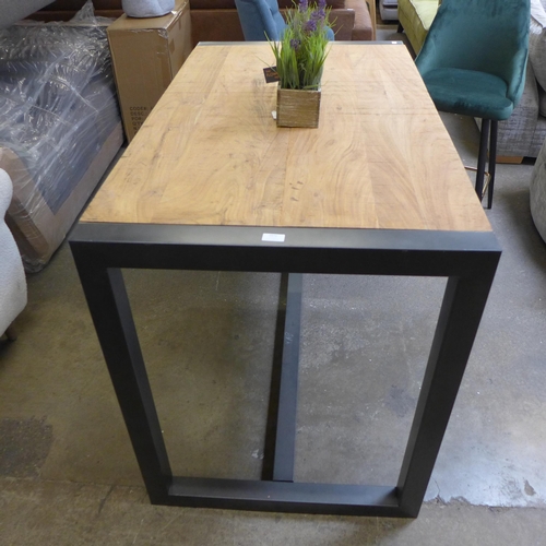 1571 - A Fire 2.0 oak and gunmetal grey bar table