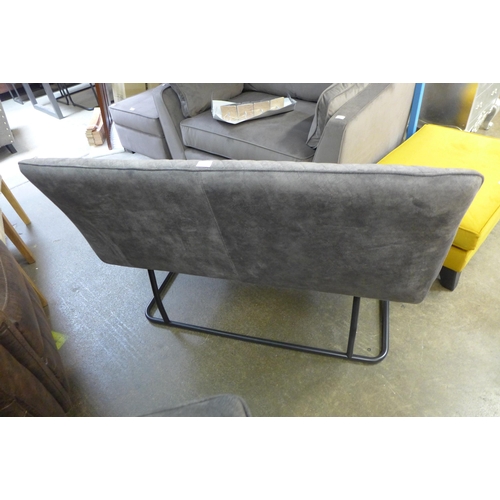 1583 - A Creed graphite upholstered high back bench