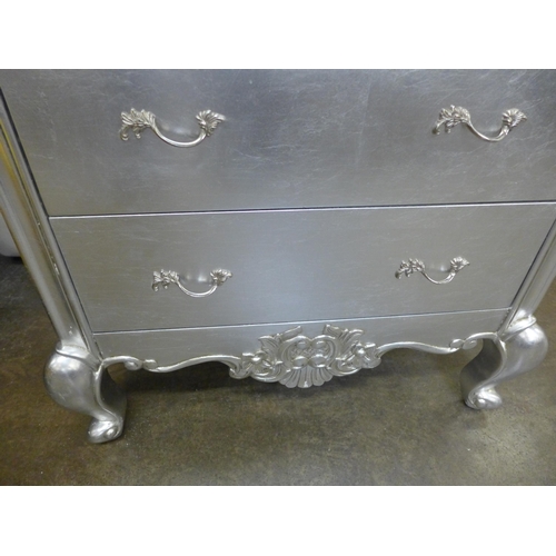 1587 - A Willis and Gambier silver painted two over four French style chest