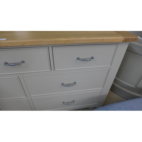 1512 - A Willis and Gamber grey painted and oak three over four chest of drawers