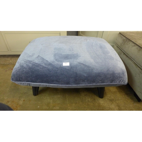 1517 - A Sapphire upholstered footstool with black oak legs