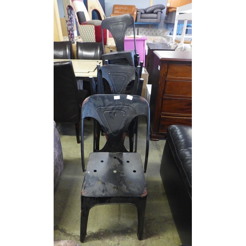 1637 - A set of eight industrial style metal chairs