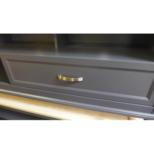 1650 - A graphite painted and wood effect TV/media unit