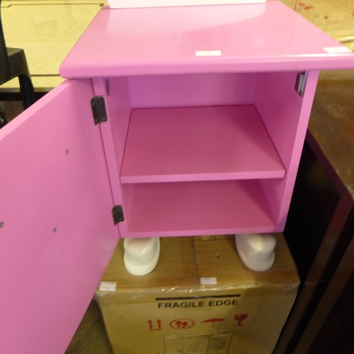 1655 - A pink 'Funky Face' children's bedside chest, boxed