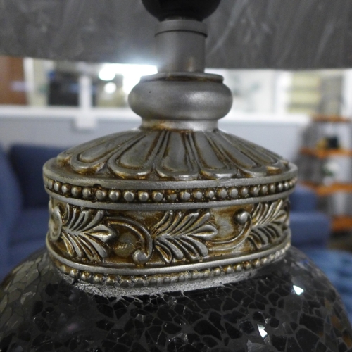 1366 - A pair of black mosaic lamps