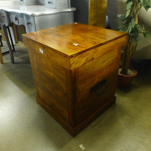 1417 - An Indian hardwood storage chest