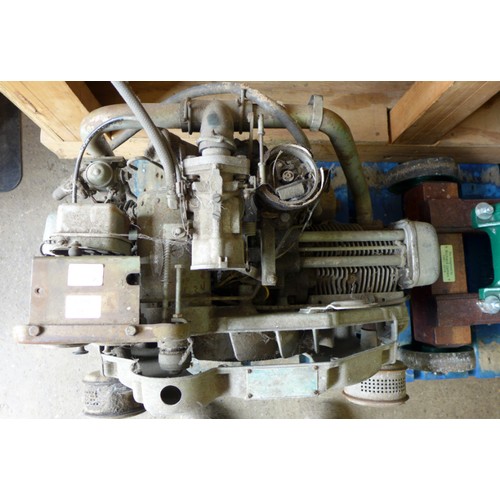 2166 - OMC, outboard Marine Corporation boat engine with integral pressure and current gauges