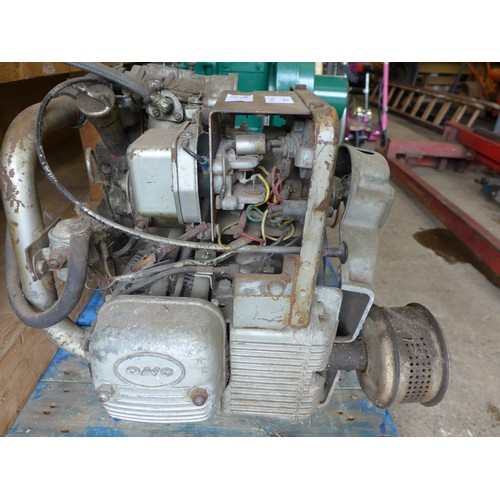 2166 - OMC, outboard Marine Corporation boat engine with integral pressure and current gauges