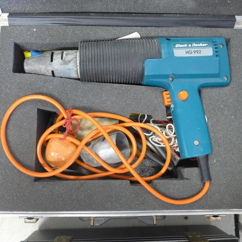 2006 - Heatgun, Black and Decker, Bosch jigsaw and hammer drill plus powertool cordless drill and charger