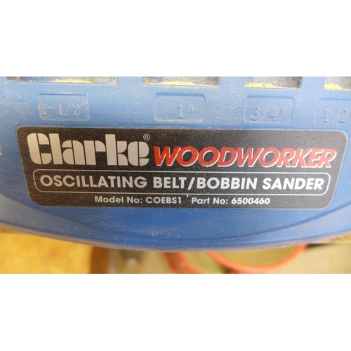 2010 - Clarke woodworker oscilating belt sander and bobbins, - W