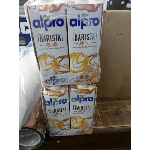 2049 - Vendor/cafe job lot: 24 x 1 ltr Alpro Almond Barista milk, double sealed vegan milk in date 10.8.22