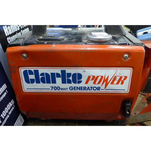 2125 - Clarke generator, jumpstarter and tyre inflator - W, plus two sets of axle stands