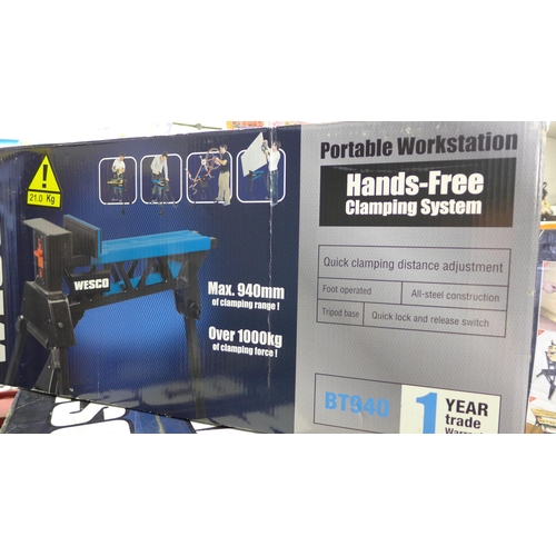 2136 - Wesco boxed hands free portable/folding workstation, unused