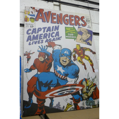 2216 - Avenger Captain America 1m x 60cm canvas poster and Batman picture