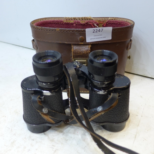 2247 - Lumex 8x32 binoculars and Penax 8x40 95 degree wide view prism binoculars with Omiya 10x50 binocular... 