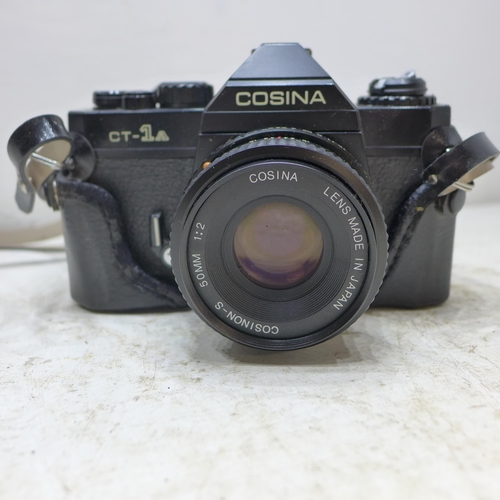 2249 - Cosina 35mm SLR camer in case and 50mm lens