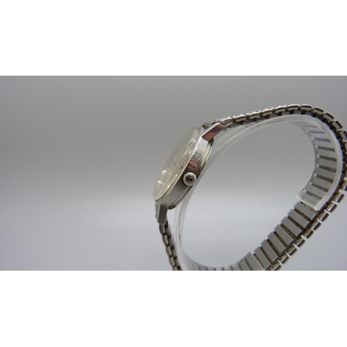 1001 - A stainless steel Omega Geneve wristwatch, (the minute hand catches on the 6 marker)