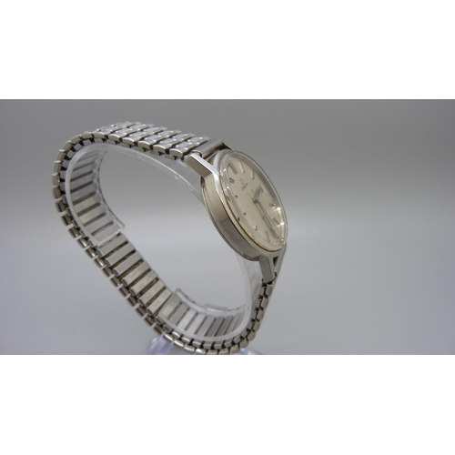 1001 - A stainless steel Omega Geneve wristwatch, (the minute hand catches on the 6 marker)