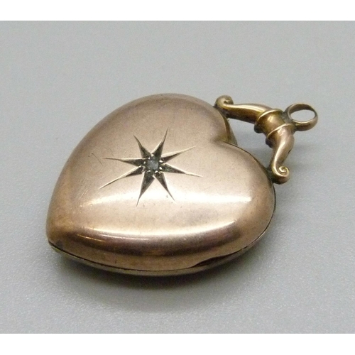 1027 - A Victorian old cut diamond set locket, 4.4g, 2cm wide