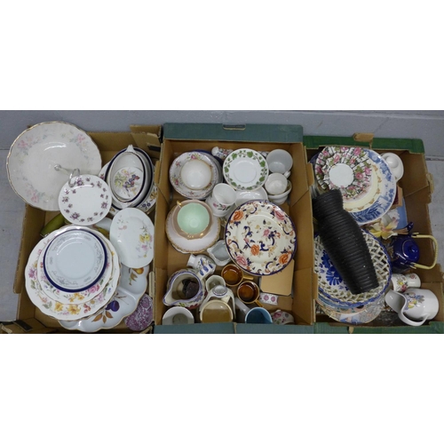 1159 - Three boxes of mixed china including Wedgwood and Aynsley **PLEASE NOTE THIS LOT IS NOT ELIGIBLE FOR... 