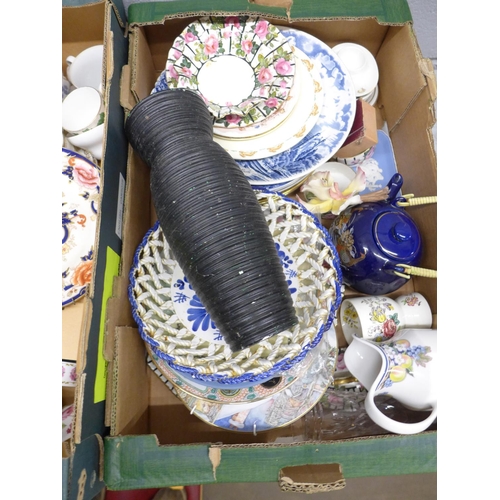 1159 - Three boxes of mixed china including Wedgwood and Aynsley **PLEASE NOTE THIS LOT IS NOT ELIGIBLE FOR... 