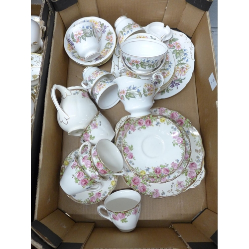 1160 - Two boxes of mixed china, tea sets and tablewares including Paragon and Royal Doulton **PLEASE NOTE ... 