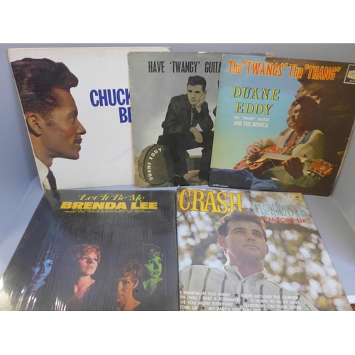 664 - Five LP records including early Chuck Berry and Duane Eddy