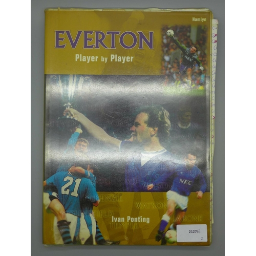 669 - Everton; a Player by Player book containing approximately 145 signatures from former players and man... 