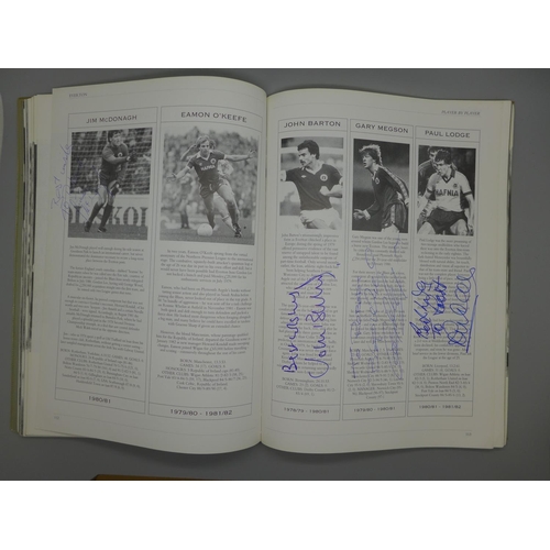 669 - Everton; a Player by Player book containing approximately 145 signatures from former players and man... 