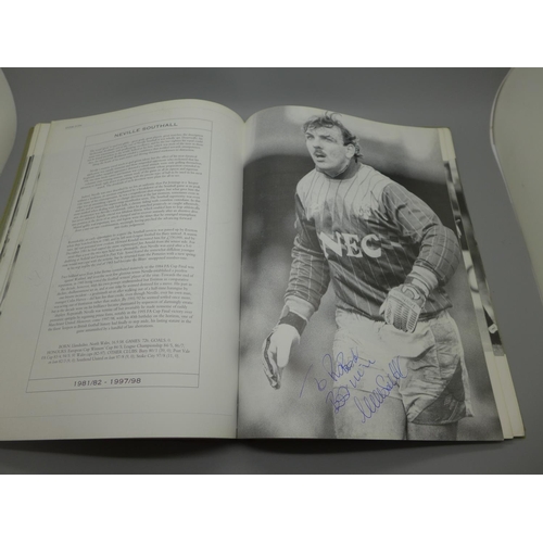 669 - Everton; a Player by Player book containing approximately 145 signatures from former players and man... 