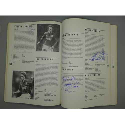 677 - Rangers: a Player by Player book containing approximately 40 signatures from former players and mana... 