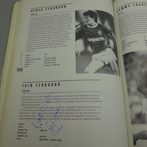 677 - Rangers: a Player by Player book containing approximately 40 signatures from former players and mana... 