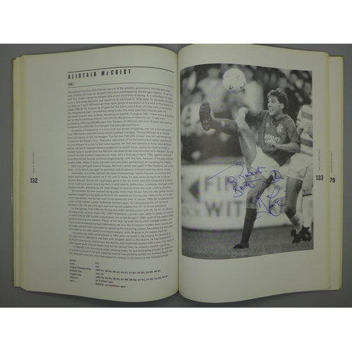 677 - Rangers: a Player by Player book containing approximately 40 signatures from former players and mana... 