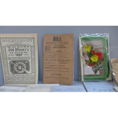 693 - Mixed ephemera, a small collection of conveyances and deeds, football programmes, vintage greetings ... 