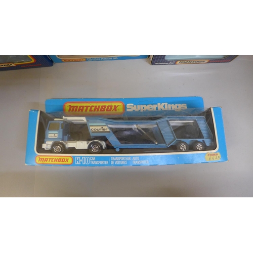 717 - Nine Matchbox Superkings model vehicles, all boxed