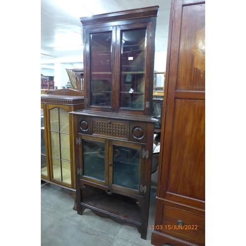 118 - An Edward VII mahogany freestanding corner cabinet